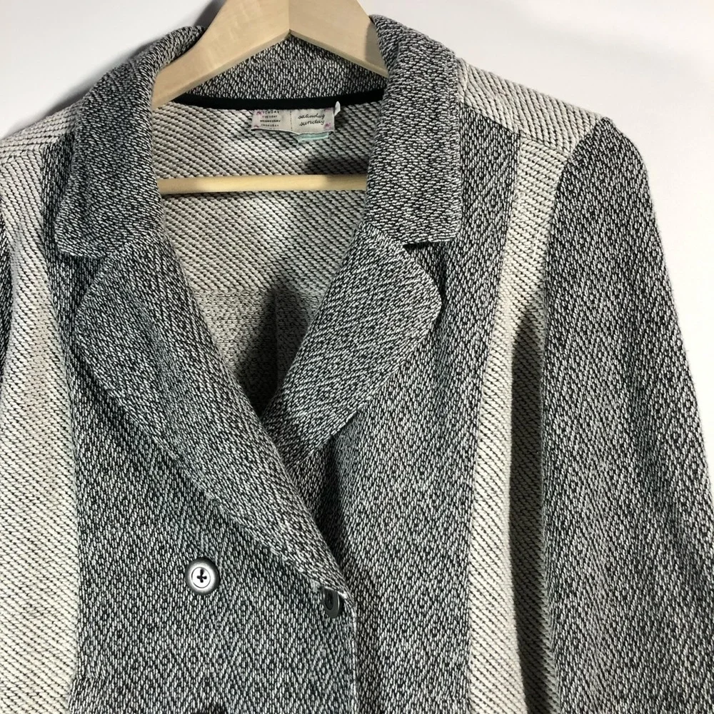 Anthropologie Saturday Sunday Milica Gray Two Tone Knit Blazer Jacket